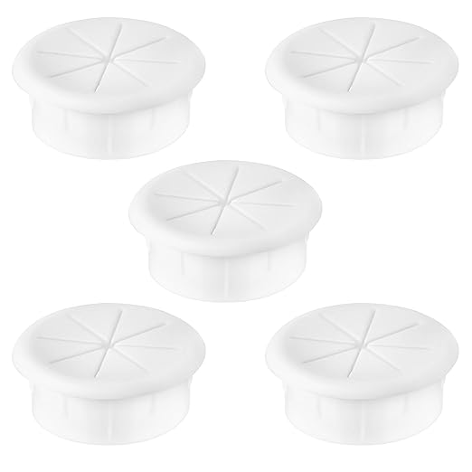 2" White Desk Grommet, JTemgle Flexible Cable Grommet Rubber Cable Hole Cover by JTemgle