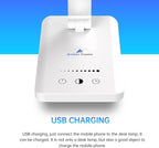 Ambertronix LED Desk Lamp with USB Charging Port, Dimmable Eye-Caring Reading - Image 2