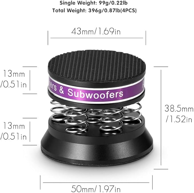 Tertullus 4pcs Spring Speaker Feet Isolation Foot 43mm×38.5mm Stand HiFi - Image 2