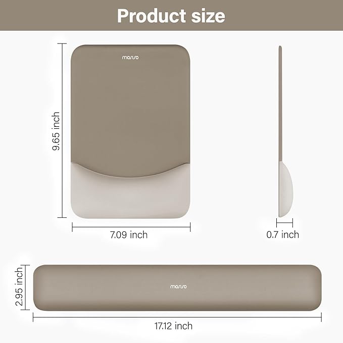 MOSISO Wrist Rest Support for Mouse Pad&Keyboard Set, Rectangular Ergonomic - Image 7