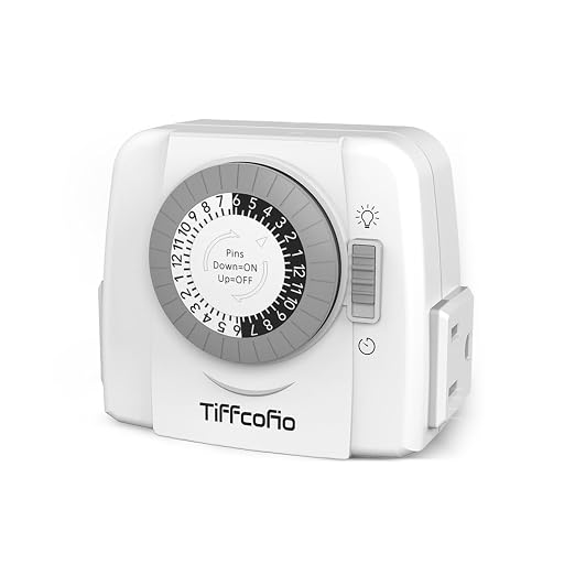 TiFFCOFiO Indoor Mechanical Light Timer, 3 Prong Plug in Timer Switch, 2 by TiFFCOFiO