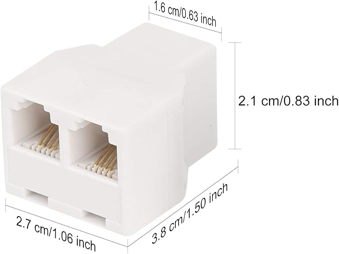 Uvital RJ11 6P4C 1 Female to 2 Female Telephone Line Splitters, Telephone - Image 2