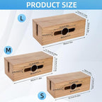 3PCS Wooden Cable Management Box Kit Wooden Cable Hider Storage Box Cord - Image 3