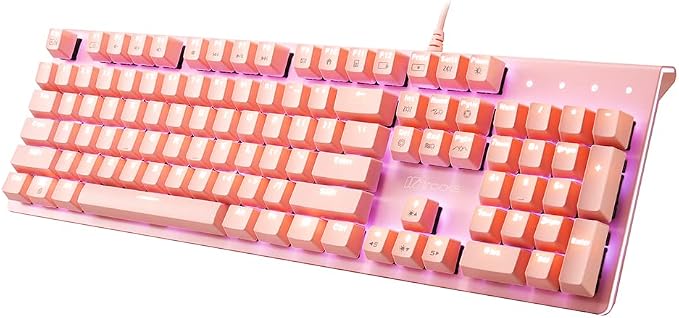 i-rocks K75M Illuminated Mechanical Keyboard, 104 Keys, PBT Keycaps, Backlit by i-rocks