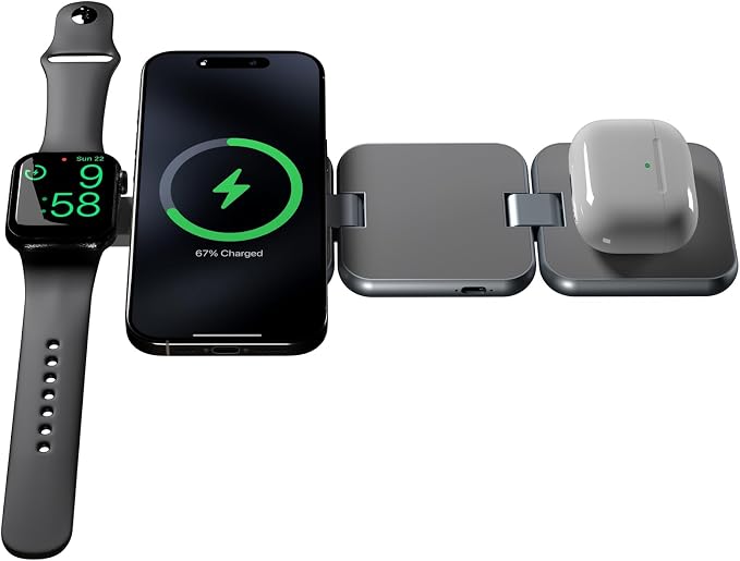 3 in 1 Charging Station for Apple Devices, Magnetic Foldable Wireless Charger - Image 3