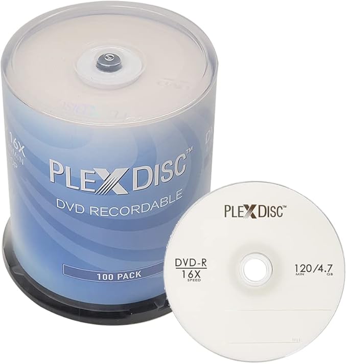 DVD-R 4.7GB 16x Logo Branded Recordable Media Disc by PlexDisc