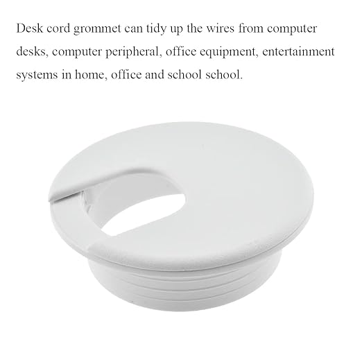 HAHIYO 2Pcs 2Inch/50mm White ABS Plastic U-Shaped Desk Grommet Wire Grommet - Image 5
