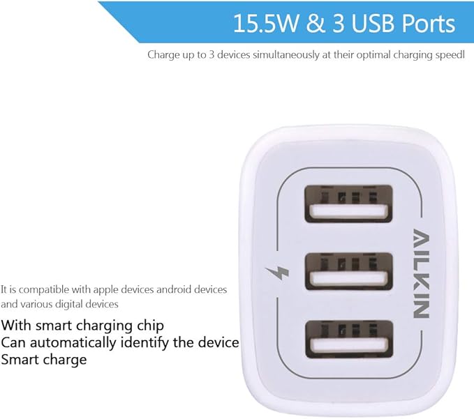 USB Plug-in Wall Charger, Charging Block, Kindle Fire, all USB Brick Base - Image 5