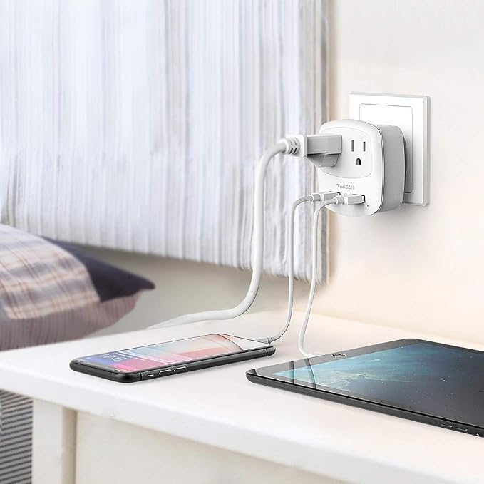TESSAN US to UK Plug Adapter, Type G Travel Adaptor - Image 6