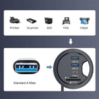 USB 3.0 Hub SD TF USB-C 2 Port USB 60mm Desk Grommet Splitter Dock Station - Image 3