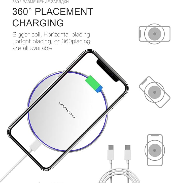 20W Fast Wireless Charger Pad, Wireless Phone Charging Station Compatible - Image 4