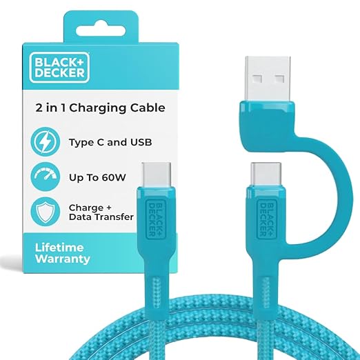 BLACK+DECKER USB C Multi Charging Cable, Fast Multi Charger Cable w/Adapter by BLACKDECKER