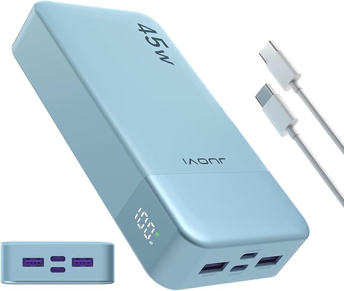 Power Bank, 20000mAh 45W Portable Charger, PD3.0 QC4.0 Fast Charging by JUOVI