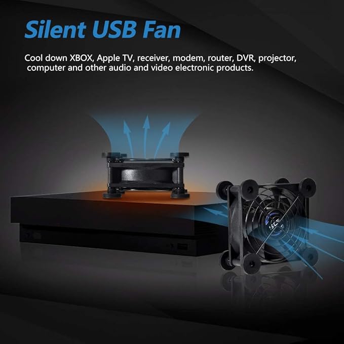 Dual 80mm USB Speed Control Fan, 5V Portable Cooling Fan - Image 2