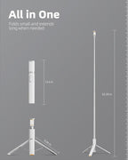 TODI 63" Phone Tripod, Extendable Selfie Stick - Image 7