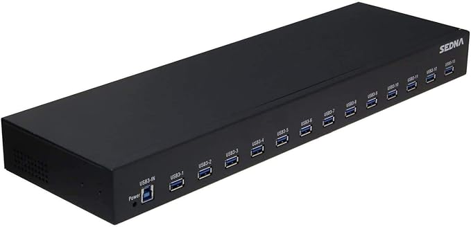 SEDNA - 19 Inch 1U Rack Mount 13 Port USB 3.2 Gen I Hub - by Unknown