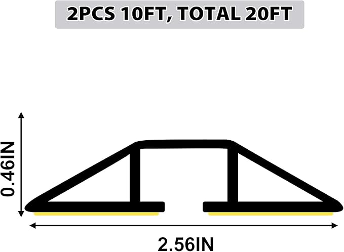 20Ft Cord Cover Heavy Duty Cable Protector 3 Channels Contains Cords Cables and - Image 2