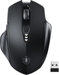 Wireless Mouse, Upgraded 2.4GHz Rechargeable Ergonomic Computer Mouse, 4 Levels by UINEER