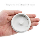 HAHIYO 2Pcs 2.4Inch/60mm White ABS Plastic Sector-Shaped Desk Grommet Wire - Image 6