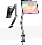 iPad Mount for Desk Aluminum Alloy Tablet Stand Foldable Overhead Arm Holder by HIBORI