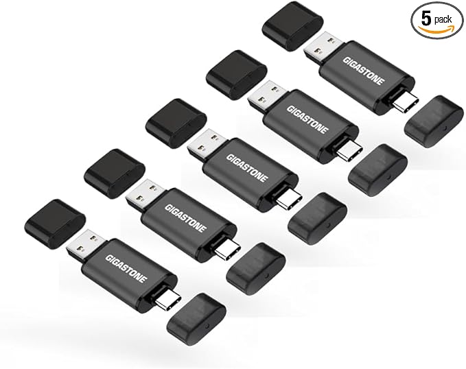 GIGASTONE 32GB Dual Flash Drive Z40 USB 3.2 Gen 1, 2-in-1 Type-A & Type-C by Gigastone
