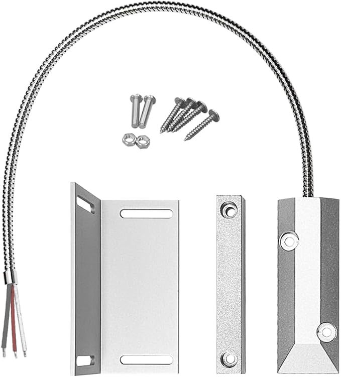 NO&NC 3 Wires Magnetic Garage Door Contacts Heavy Duty Alarm Switch Sensor - Image 3
