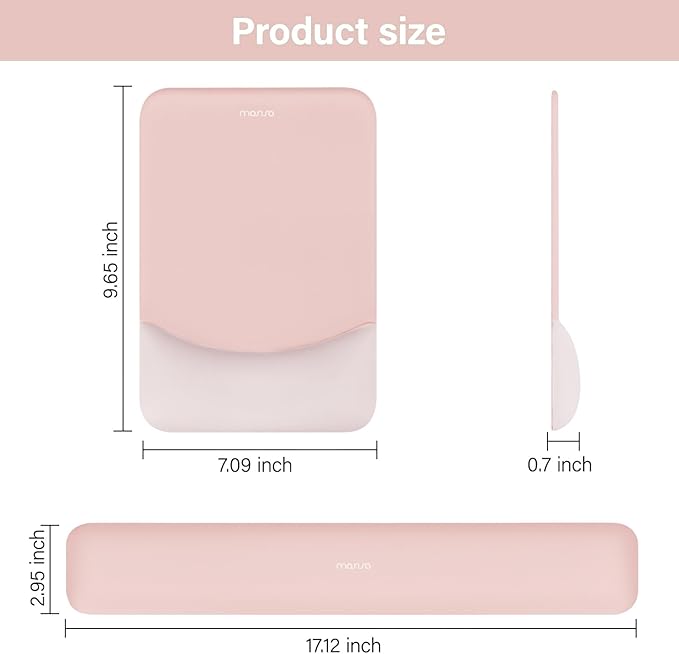 MOSISO Wrist Rest Support for Mouse Pad&Keyboard Set, Rectangular Ergonomic - Image 7