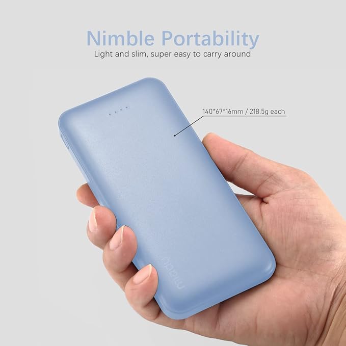 Miady 2-Pack 10000mAh Dual USB Portable Charger, Type-C Fast Charging Power Bank - Image 7