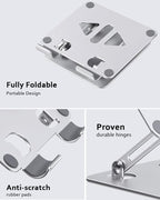Tablet Stand Holder for Desk, Adjustable Desktop Tablet Holder, Foldable - Image 5
