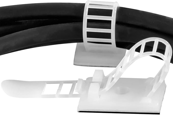 Pro-Grade, Adhesive-Backed Cable Straps 50 Pack. High-Strength by Unknown
