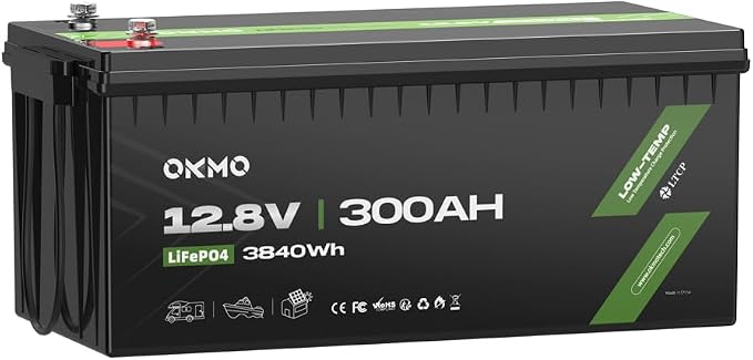 OKMO 12V 300Ah LiFePO4 Lithium Battery 150A BMS 3840Wh Rechargeable Battery by OKMOBeYourHomePowerBackup