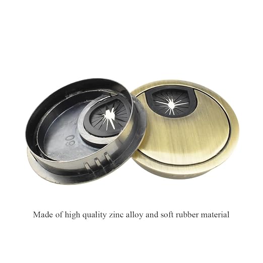 HAHIYO 2Pcs 2.4Inch/60mm Bronze Zinc Alloy Desk Grommet Wire Grommet Cable - Image 4