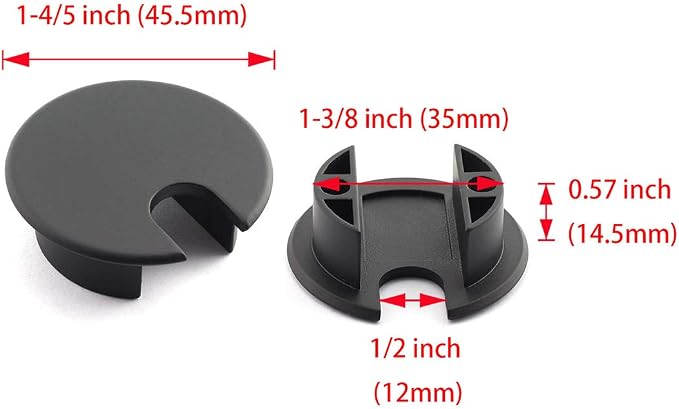 HJ Garden 1pc 1-3/8 inch Desk Wire Cord Cable Grommets Hole Cover - Image 2