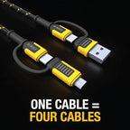 DEWALT Heavy Duty 4-in-1 Cable, Type C/Micro USB/USB Cable - Image 3