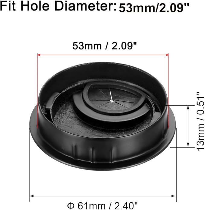 uxcell Cable Hole Cover, 2.1Inch/53.5mm Zinc Alloy Desk Wire Cord Cable - Image 2