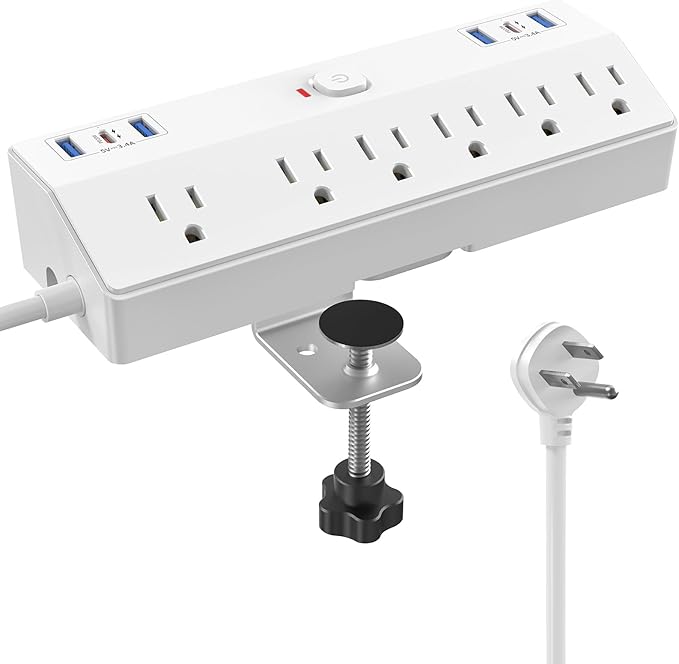 40W Fast Charging Station, Desk Clamp Power Strip, JXGUCAT Removable Desk Clamp by JXGUCATpowerstrip