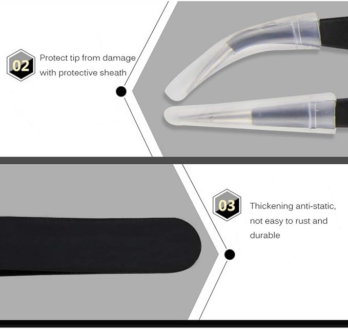 Precision ESD Anti-Static Tweezers, Jewelry-making, Laboratory Work - Image 7
