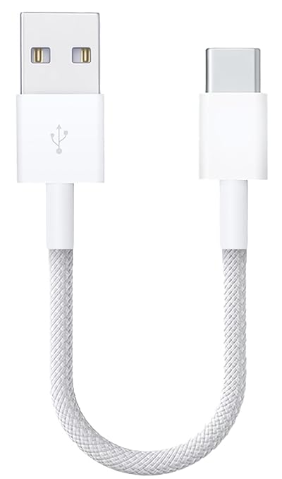 Short CarPlay Cable for Apple iPhone 16 Pro Max Charger Woven USB A to USB C by SOMZU
