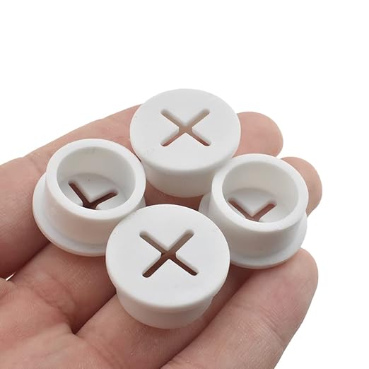 HAHIYO 4Pcs 0.8Inch/20mm White Flexible Rubber Desk Grommet Wire Grommet Cable by HAHIYO