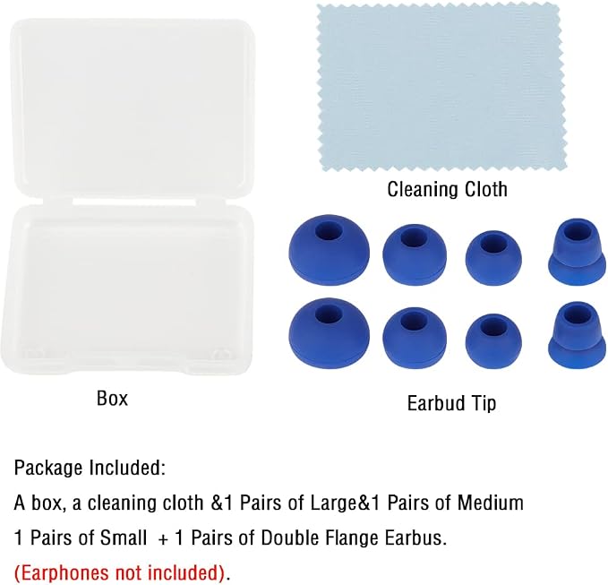 4 Pairs Silicone Earbud Tips Replacement Eartips Earbuds Eargels Earpads - Image 7