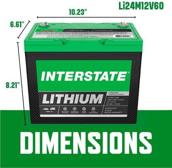 Interstate Batteries 12V 60Ah Group Size 24M Lithium Deep Cycle LiFePO4 - Image 3