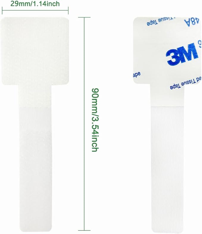100pcs Hook and Loop Cable Ties, Sticky-Back Cable Straps, Cable Clip, Cord - Image 3