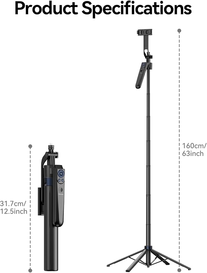 TELESIN 63" Smart Auto-Face Tracking Tripod - Image 7