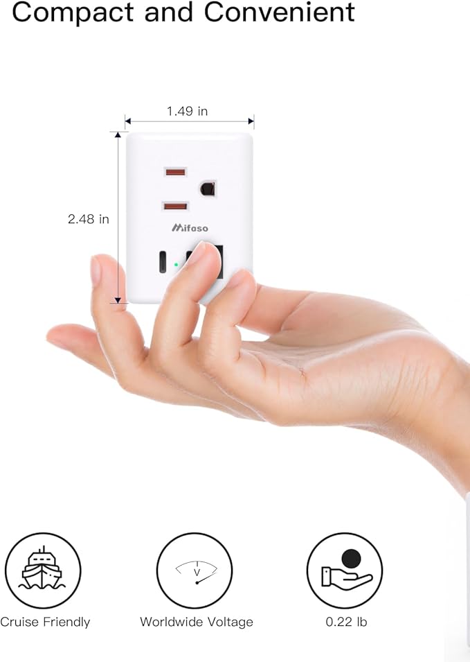 2 Pack European Travel Plug Adapter, Mifaso International Power Plug Adapter - Image 6