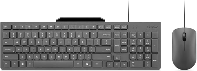 Lenovo 310 USB-A Wired Keyboard Mouse Combo, Quiet Keys, Ultra-Slim Gaming by LENOVO
