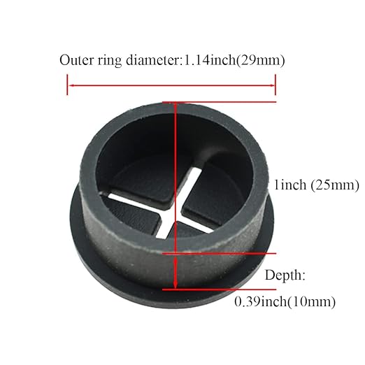 HAHIYO 4Pcs 1Inch/25mm Black Flexible Rubber Desk Grommet Wire Grommet Cable - Image 2