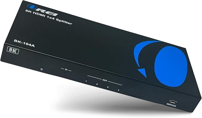 OREI 8K HDMI Splitter 1 in 4 Out, 1 x 4 Duplicate/Mirro Screen by OREI
