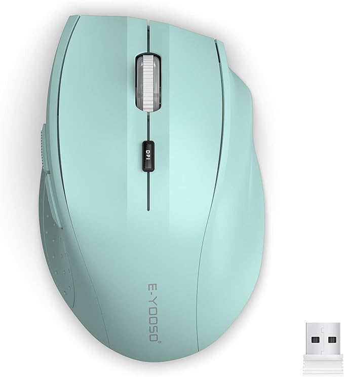 E-YOOSO Wireless Mouse for Laptop, Portable Optical Computer Mouse, 6 Buttons by E-YOOSO