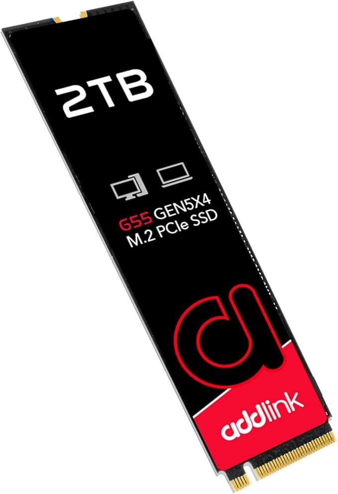 Addlink G55 2TB PCIe 5.0 Gen5 NVMe M.2 SSD- Up to 10, 300 MB/s by AddlinkTechnologyCorp