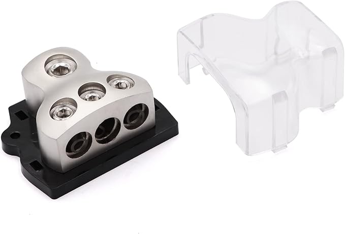 3 Way Power Distribution Block 1x 0 Gauge in 3X 4 Gauge Out Amp Power - Image 6